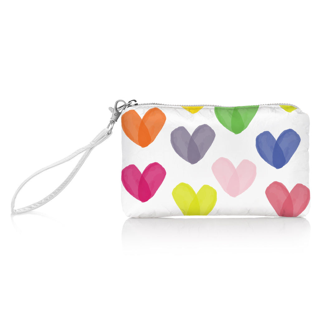 Zip Wristlet in Black with Rainbow LOVE