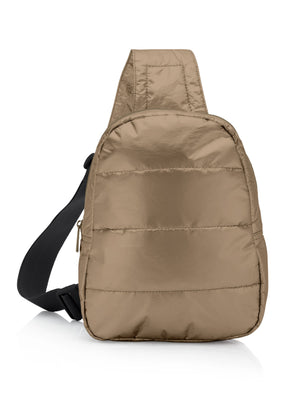 Puffer Crossbody Backpack Shimmer Bronze