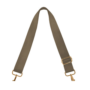 Golden bronze crossbody purse strap with gold clips