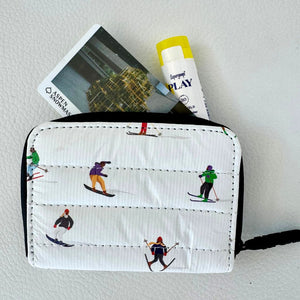 Skier Puffer Wallet - skier print on wallet