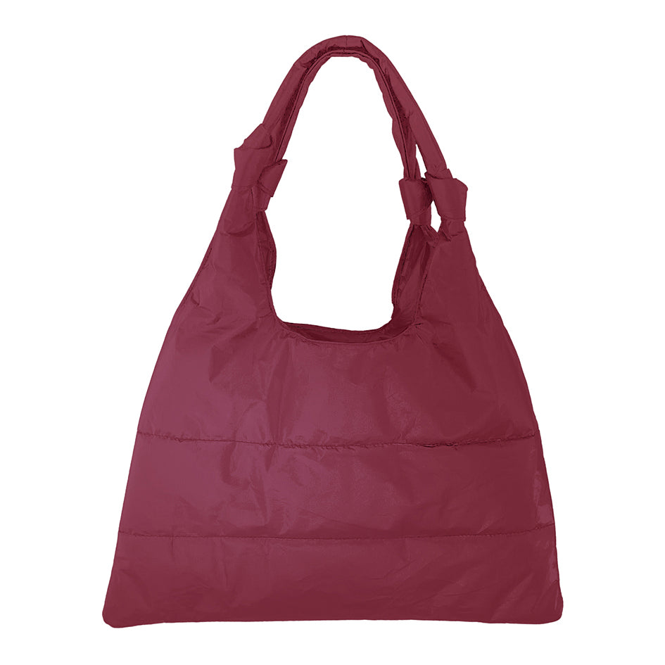 One of a Kind! Love Me "Knot" Puffer Purse Tote in Cabernet