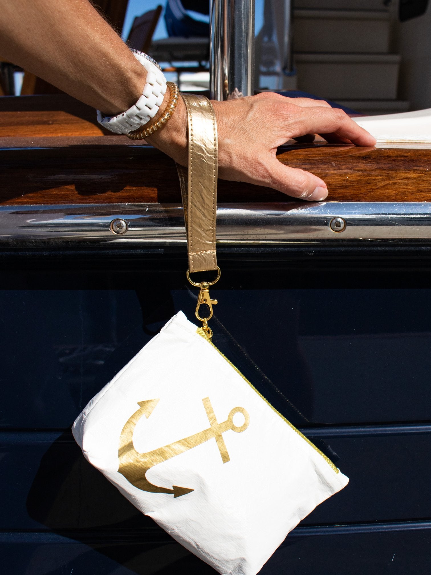 Gold and white patterned fair trade bag | Fair Anita |
